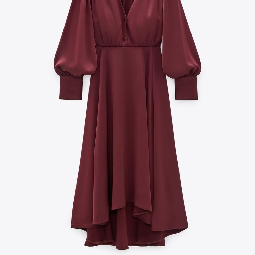 NWTs zara burgundy satin dress - Picture 6 of 9